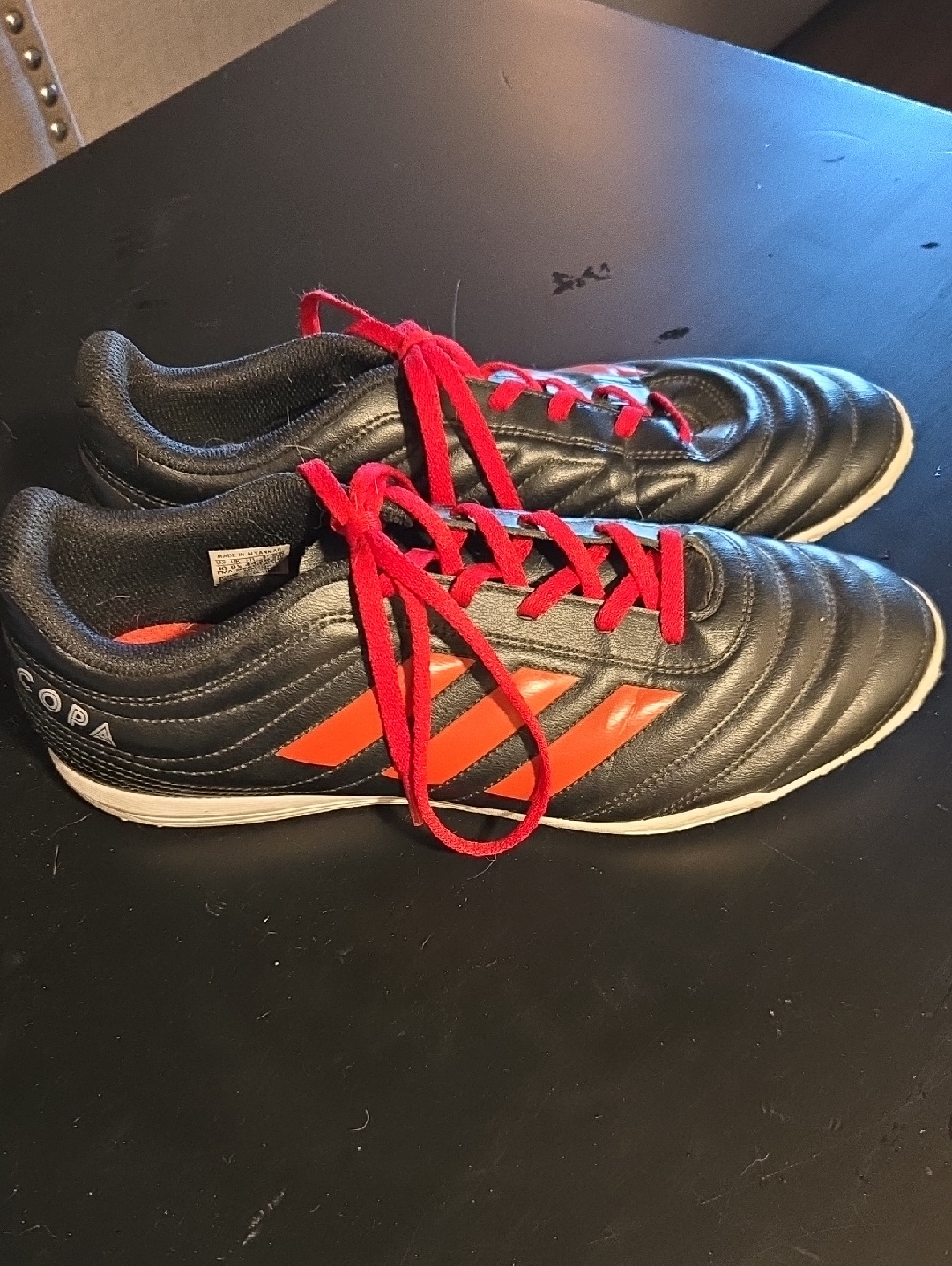 Adidas Copa Black Shoe With Red Laces